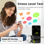 Smart Ring Health Tracker Fitness Sleep Stress HRV Tracker With Charging Case Magnetic Charging Cable For Women & Men Compatible With IOS & Android 7-Day Battery Life Size7 Size8 Size9 Size10