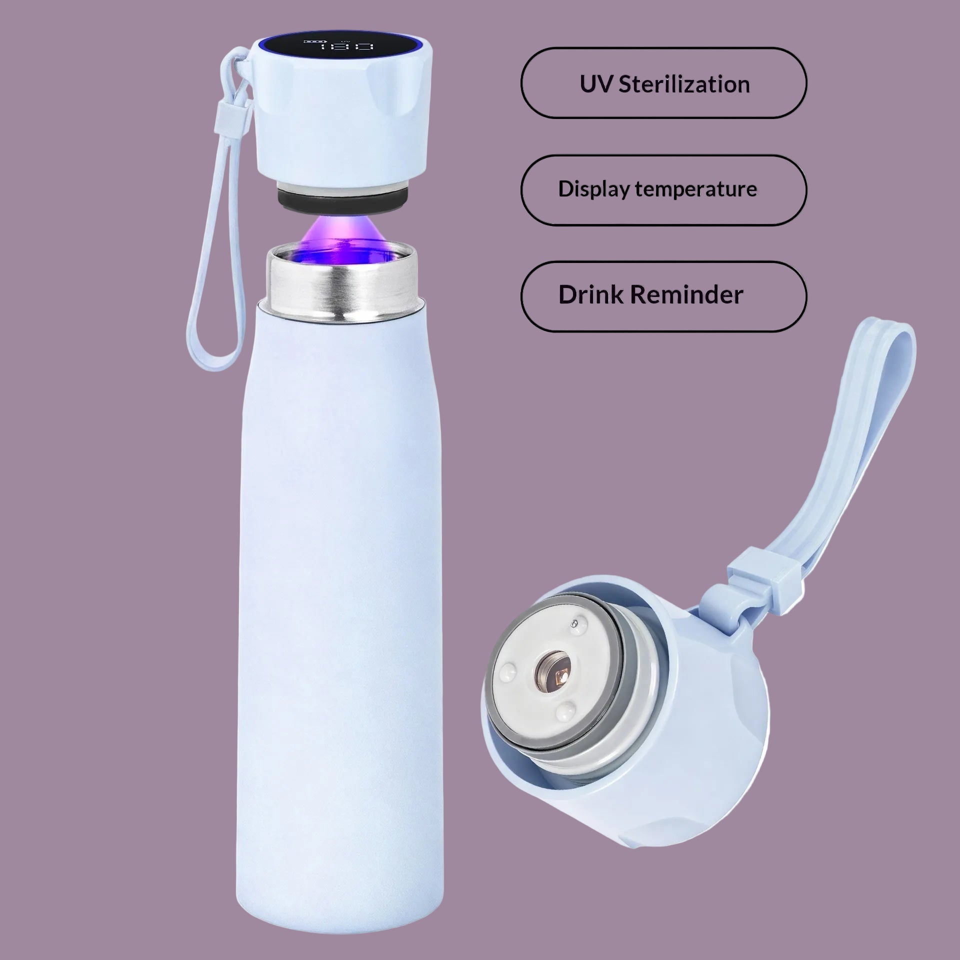 UV Sterilization Mug 316 Stainless Steel Smart Insulated Cup