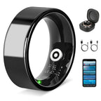 Smart Ring Health Tracker Fitness Sleep Stress HRV Tracker With Charging Case Magnetic Charging Cable For Women & Men Compatible With IOS & Android 7-Day Battery Life Size7 Size8 Size9 Size10
