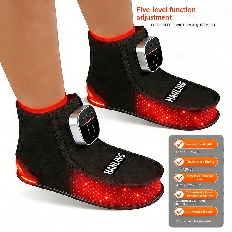 LED Red Light Therapy Shoes Near-Infrared Light Therapy Ankle Care Heated Slippers Smart Blue Light Foot Care Shoe Bags